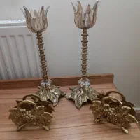 شمعدان و جا دستمال برنز