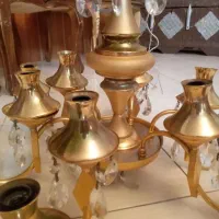 لوستر برنجی ۱۲ شاخه کاملا سالم|لوستر و چراغ آویز|اصفهان, ناژوان|دیوار