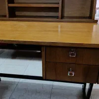 میز تحریر کامل چوب با پایه فلزی