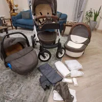 کالسکه چهار تیکه آدامکس لهستان ( اصل  )|کالسکه و لوازم جانبی|رشت, کوی حسینی|دیوار