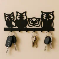 جاکلیدی دیواری فلزی مدل جغد ۴تایی