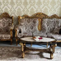 میز غذ‌اخوری سلطنتی۱۰نفره با مبل ست۹نفره