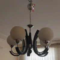 لوستر ۵ شعله ابکاری. گلد. کروم|لوستر و چراغ آویز|یزد, |دیوار