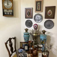 شمعدان ساعت ظرف مسی سماور مجسمه ساعت دکوری