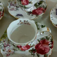 سرویس چای با سینی لیموژز فرانسه(لمونژ انگلیسی)