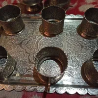 سینی و گیره های شربت خوری عتیقه