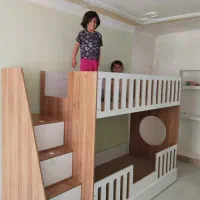 تخت دو طبقه تمام ام دی آف کورد چوب