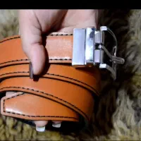 کمربند دو رو چرم گاوی با سگک چرخشی