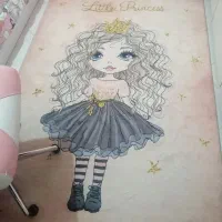 فرش اتاق کودک صورتی گل‌بهی 4 متری