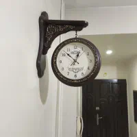 ساعت دو رو دیواری چوبی