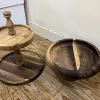 میوه خوری و شیرینی خوری دو طبقه چوب گردو