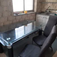 میز نهار خوری شیشه ای ۶ نفره