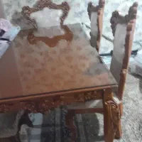 میز ناهار خوری بزرگ چوبی با پنج عدد صندلی چوبی|میز و صندلی غذاخوری|تهران, جنت‌آباد مرکزی|دیوار