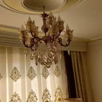 دوعددلوسترپنج شاخه ده شعله برنز|لوستر و چراغ آویز|بروجرد, |دیوار