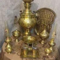 سماور زغالی یا ذغالی و قلیون یا قلیان برنجی