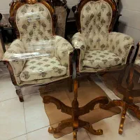 مبل تاج عروس ۷نفره میزعسلی میزغذاخوری6نفره|مبلمان خانگی و میز عسلی|رشت, منظریه|دیوار