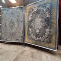 فرش ۹ متری ۱۲۰۰ شانه کرم ترنج دار اکرولیک کد ۲۱۴