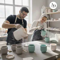 نیروی  خانم و اقا کارگاه سنگ مصنوعی