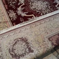 یک جفت فرش ۱۲ متری زرشکی در حد نو
