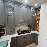 ساخت انواع کابینت روکش چوب با رنگ geng اصل