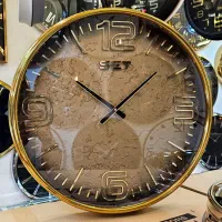 ساعت دیواری فلزی زمینه پتینه ۵۰سانت کد۱۲۸