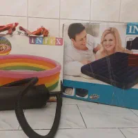 تشک دونفره بادی بهمراه استخر و پمپ و بازویی بند