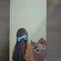 کیف پول چرم دخترونه خردلی