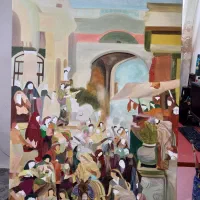 رنگ روغن بوم ورود مسیح به اورشلیم