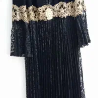 مانتو مجلسی بلند، مشکی ،دو تیکه