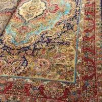 فرش ماشینی دستباف گونه چله ابریشم ابریشم|فرش|تهران, کاج|دیوار