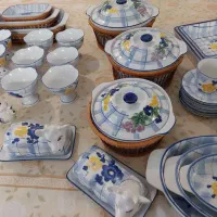 یک سری ظروف.  گل پنبه ای|ظروف سرو و پذیرایی|تهران, سهروردی|دیوار
