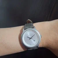 «ساعت رومنسون اصل مردانه بند چرمی طوسی»