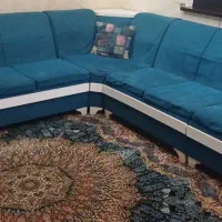 مبل ۷نفره ال شکل با عسلی بزرگ وسط