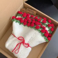 دسته گل بافتنی