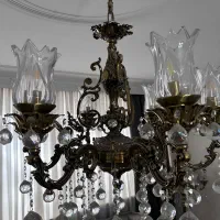 لوستر کنارسالنی دیوارکوب ساعت برنز اصل|لوستر و چراغ آویز|تهران, سوهانک|دیوار