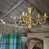 لوستر برنجی، آب طلا قدیمی|لوستر و چراغ آویز|کرج, باغستان|دیوار