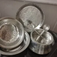 سرویس ظروف مسی سیسمونی یا نوزادی عتیقه وانتیک|کلکسیون اشیاء عتیقه|قم, باجک یک|دیوار