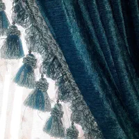 پرده و شال فیروزه ای
