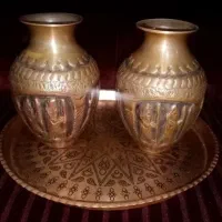 گلدان مسی و سرویس قابلمه
