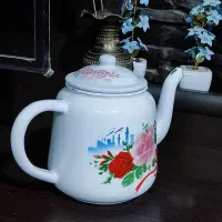 قوری لعابی گلدار قدیمی|قوری، کتری، قهوه‌ساز دستی|جهرم, |دیوار
