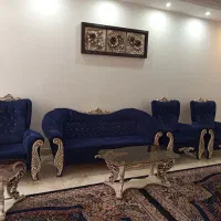سرویس مبلمان ۸نفره با شال پرده و میز|مبلمان خانگی و میز عسلی|تربت‌حیدریه, رجایی|دیوار