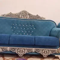 مبل ۸نفره همراه شال مدرن وعسلی|مبلمان خانگی و میز عسلی|صحنه, |دیوار