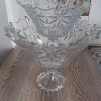 جا میوه‌ای کریستال وجای آجیل پایه دار