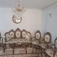 مبل سلطنتی استیل ۷ نفره + میز جلو مبلی و ۲ میزعسلی