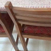 میز ناهارخوری چوبی به اضافه شش عدد صندلی چوبی|میز و صندلی غذاخوری|شیراز, باغ تخت|دیوار