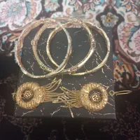 گوشواره و الگو نقره ابکاری طلا|جواهرات|پرند, فاز ۶|دیوار