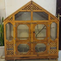 قفس چوبی برای قناری و عروس