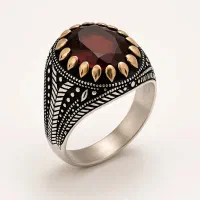 معاوضه فروش انگشتر یاقوت ساخت ترکیه رکاب سیاه قلم