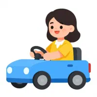 راننده خانم همراه با ماشین برای سرویس دهی