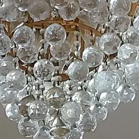 گوی شیشه ای لوستر با کلی گوی کریستالی